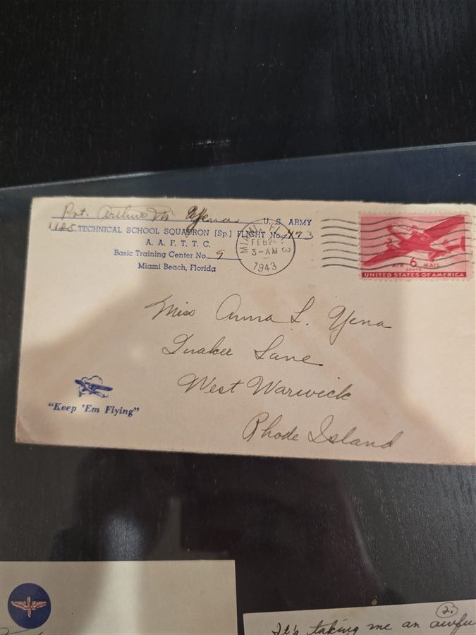 Envelope to Anna, February 22, 1943 — the service star letter.