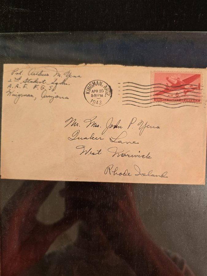 Envelope to Kathleen, April 22, 1943 — the wash-out letter.