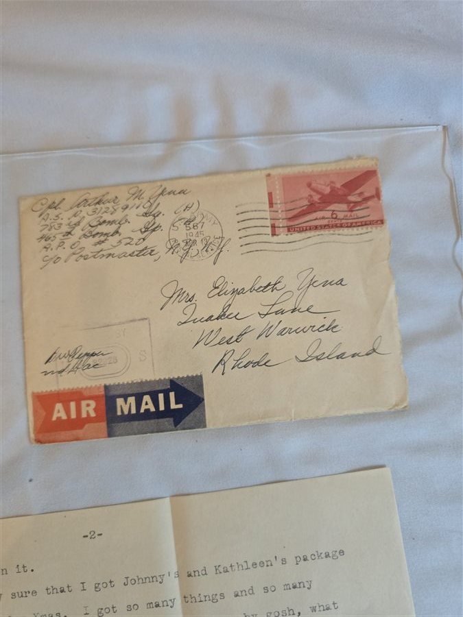 Envelope addressed directly to his mother, April 1945 — a rarity in the collection.