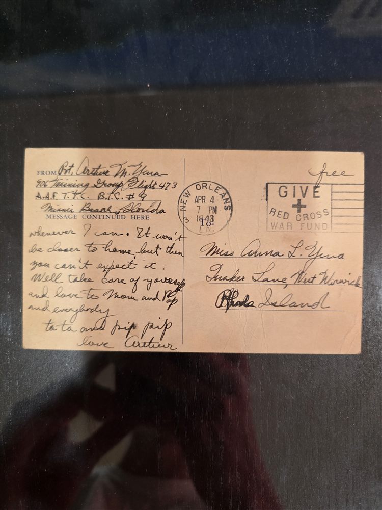 Penny postcard mailed from the troop train approaching New Orleans, April 1943.
